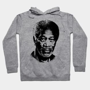 Morgan Freeman Portrait Black Hoodie